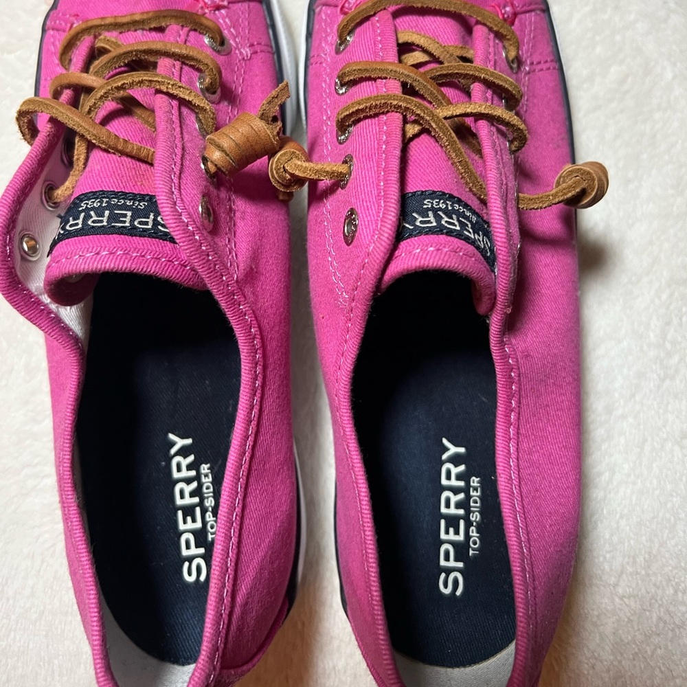 Sperry Pink Canvas Flats